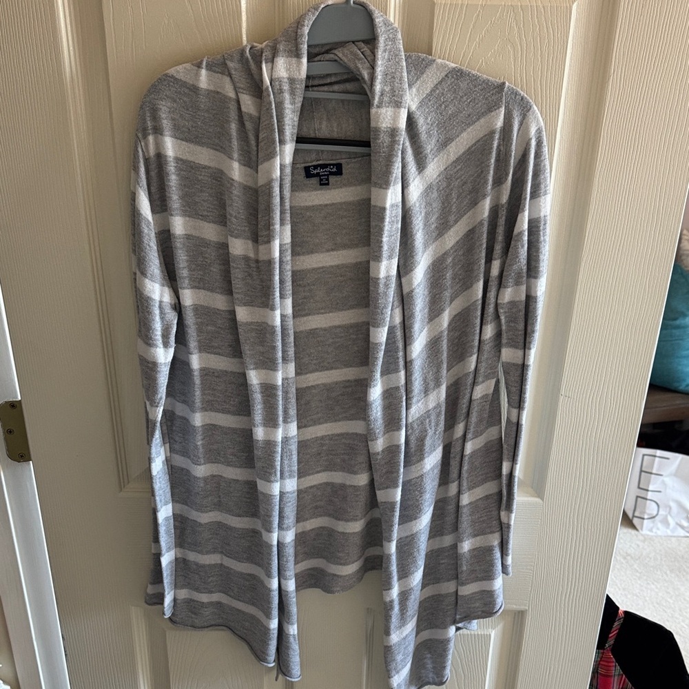 Splendid Gray and Cream Striped Cardigan